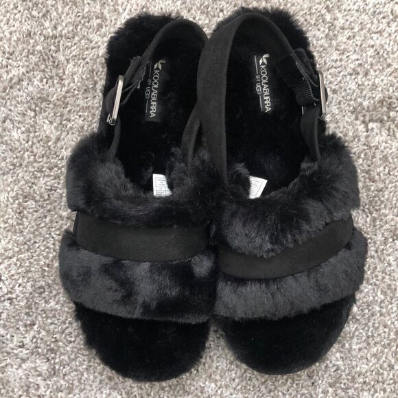 Koolaburra UGG Fuzz’d Out Black Sandal Women’s Size 7 - Picture 5 of 6